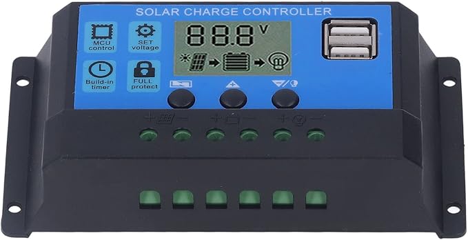Solar Controller MPPT USB 5V Output Solar Panel Regulator LCD Display PWM Charging Control Regulator 12V 24V (50A)