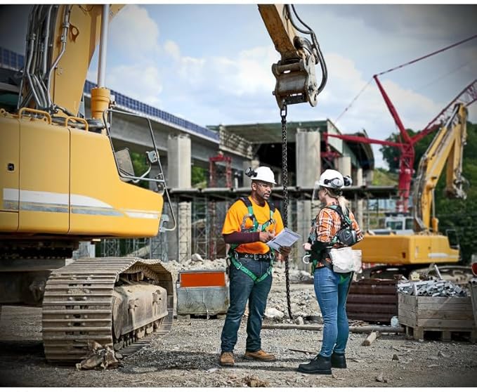 MSA V-Gard Full-Brim Hard Hat with Suspension - Polyethylene Shell, Superior Impact Protection and Self Adjusting Crown Straps - Standard Size Hard Hat