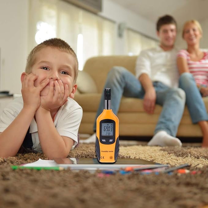 Lancoon Handheld Digital Temperature Humidity Meter, Professional Thermometer Hygrometer with Wet Bulb Dew Point Temperature HVAC Tool for Ambient Air Indoor Outdoor