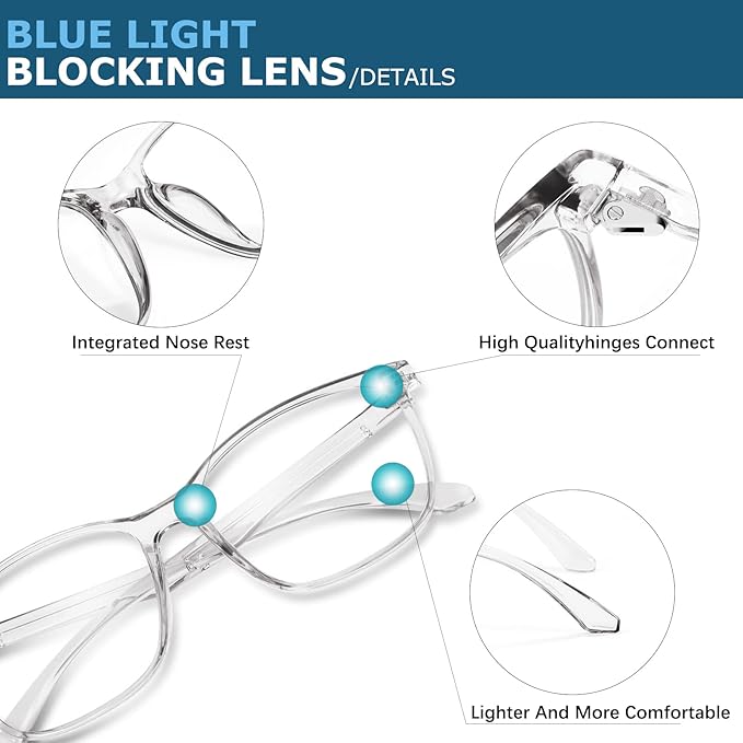 Blue-Light Blocking Glasses Computer Reading/Gaming/TV/Phones Glasses Fashion Anti Eyestrain Glasses for Women Men（C2 Blackleopardprint + Transparent）