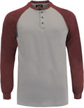 KONRECO FR Shirts for Men Long Sleeve 7oz Cotton Flame Resistant/Fire Retardant CAT2 Henley Shirt