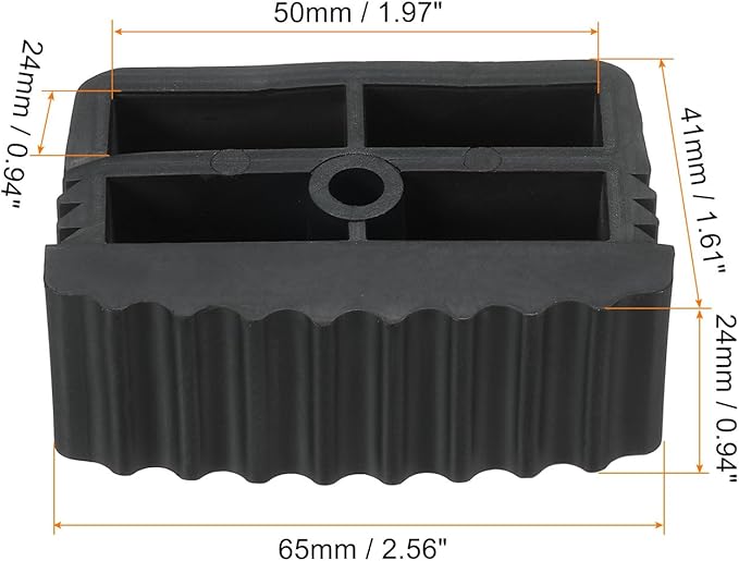 PATIKIL Ladder Feet, 4Pcs Non Slip Extension Ladder Foot Rubber Pads Cover Security Bumpers Replacement for Ladder Protection, Black