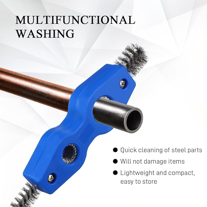 4 in 1 Car Battery Cleaning Brush, Battery Terminal Cleaner, Anti-Rust Auto Battery Cleaner with Steel Wire, Car Accessories Vehicle Machine Parts Clean Tools for Most Vehicles (Blue)