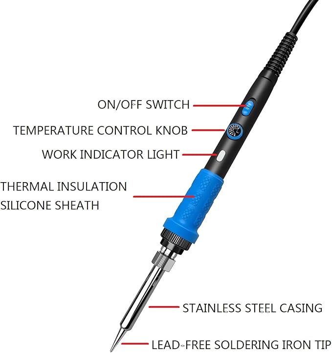 Soldering Iron Kit, Digital Multimeter Kit, Multi Tester, Voltage Tester, Measures AC/DC Voltage, Current, Resistance/Continuity/Diode/Triode. Solder Iron, Adjustable Temperature (Orange)
