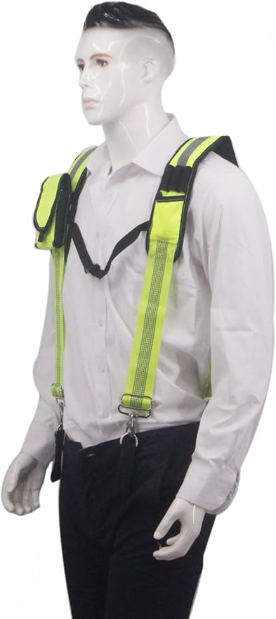 Tool Belt Suspender for Men 4 Point Padded with Attachment Loops, WristBand Pouch Pocket for Construction Worker