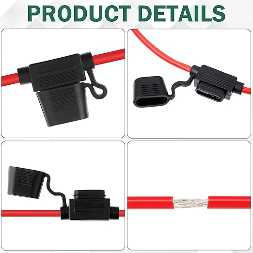 Shimeyao 48 Pcs Inline Fuse Holder Waterproof Automotive Replacement with ATC Blade Fuses for Car Truck Motorcycle Boat (12 Awg with 30 A)