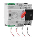 63Amp 110V Automatic/Manual Transfer Switch, Mini ATS 2Pole W2R Solar Auto Dual Power Changeover Switch for Home, Din Rail Mounted 50/60Hz CE Certified for Rv, Lv, Cn Public/Backup Power