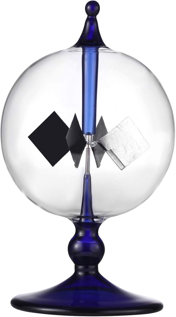 Blue Solar Power Radiometer Sun Light Energy Crookes Spinning Vanes Glass Windmill Gift Home Desk Decoration
