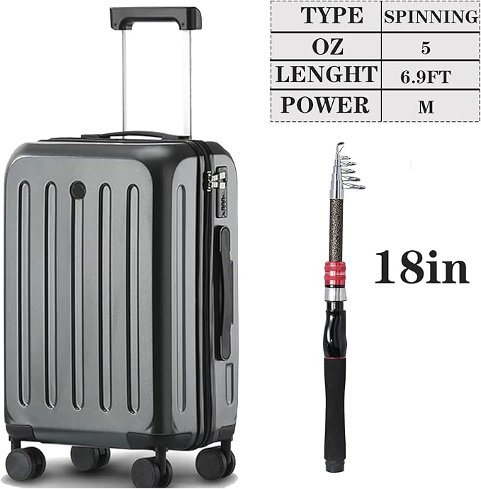 Fishing Pole, 6.9ft 2Pcs Collapsible Fishing Rods Set, Carbon Fiber Fishing Rod, 12 +1 Shielded Bearings Stainless Steel BB Spinning Reels Fishing Carrier Bag for Travel Saltwater Freshwater