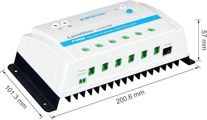 EPEVER 30A PWM Solar Charge Controller LS3024B 12V/24V Auto Work for Solar Lighting System Multiple Load Working Mode Manual Control, Light ON/Off, Timer (LS3024B)