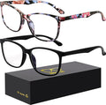 Blue-Light Blocking Glasses Computer Reading/Gaming/TV/Phones Glasses Fashion Anti Eyestrain Glasses for Women Men（B9 Black + Baohua）