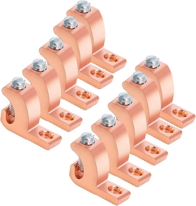 Swess 10 Packs Pool Bonding Lug, Screw Terminal, Copper, 4 AWG, 4-14 Wire Range