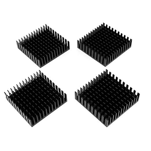 40mm Heatsink Aluminum Heatsink, 40x40x11mm+3M8810 Thermal Conductive Adhesive Tape. Suitable for TEC1-12706 Thermal Peltier Module, Peltier Cooler, Stepper Motor Cooling 40mmx40mmx11mm