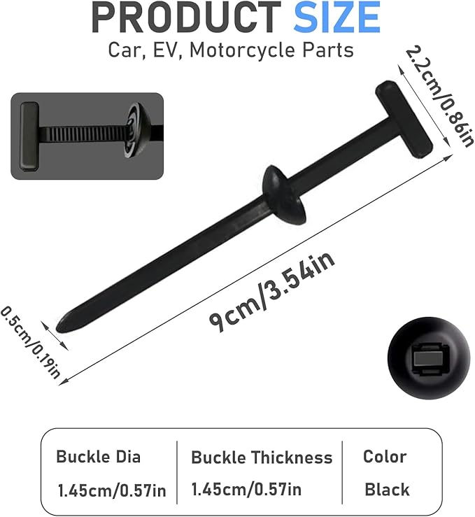 Nylon Universal Cable Tie Buckle - Heavy Duty Self-Locking Zip Ties with Pin & Button, UV-Resistant Multifunctional Fasteners for Auto Repair, Car Maintenance & Daily Fixing (40pcs)
