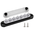 7 x M6 (1/4") Studs Power Distribution Block Bus Bar 12V, Ampper 5.9" HD 150A Marine BusBar Battery Distribution Block W/Cover for Car Boat Solar (Black)