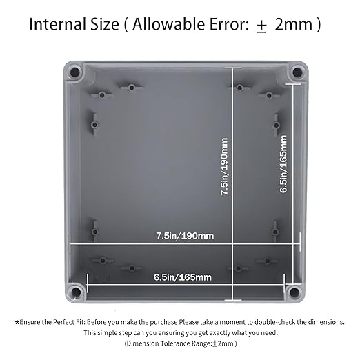 Junction Boxes-8" x 8" x 4" IP65 ABS Plastic Dustproof Waterproof Electrical Box Project Junction Conduit Box for Electrical Outdoor Enclosure