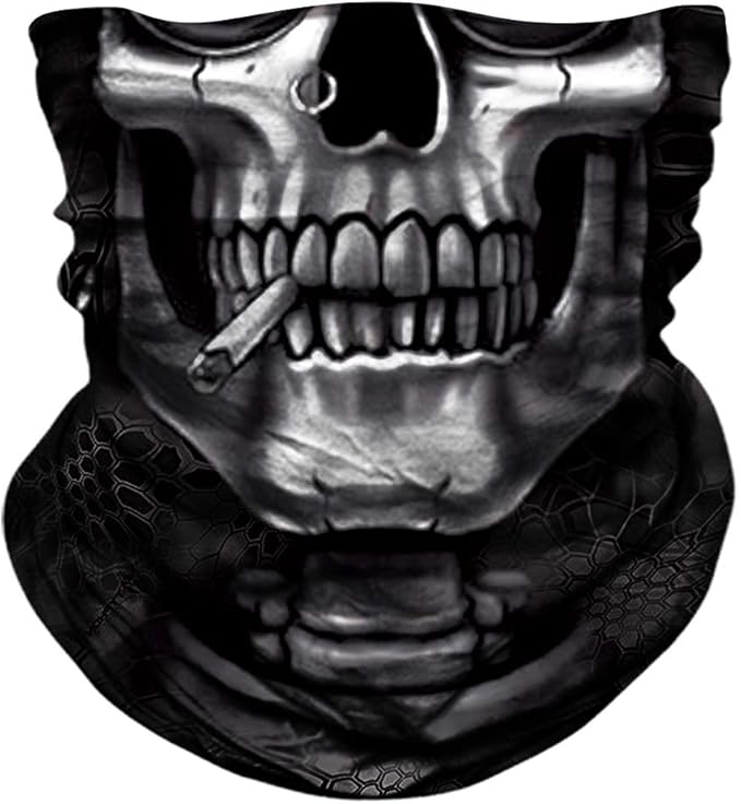 JOEYOUNG Skull Face Mask UV Sun Dust Neck Gaiter Bandana Headwear Motorcycle