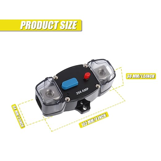 300A 12-48 Volt DC Self Recovery Circuit Breaker with Manual Reset Button for Automotive Rv Marine Boat (300Amp)