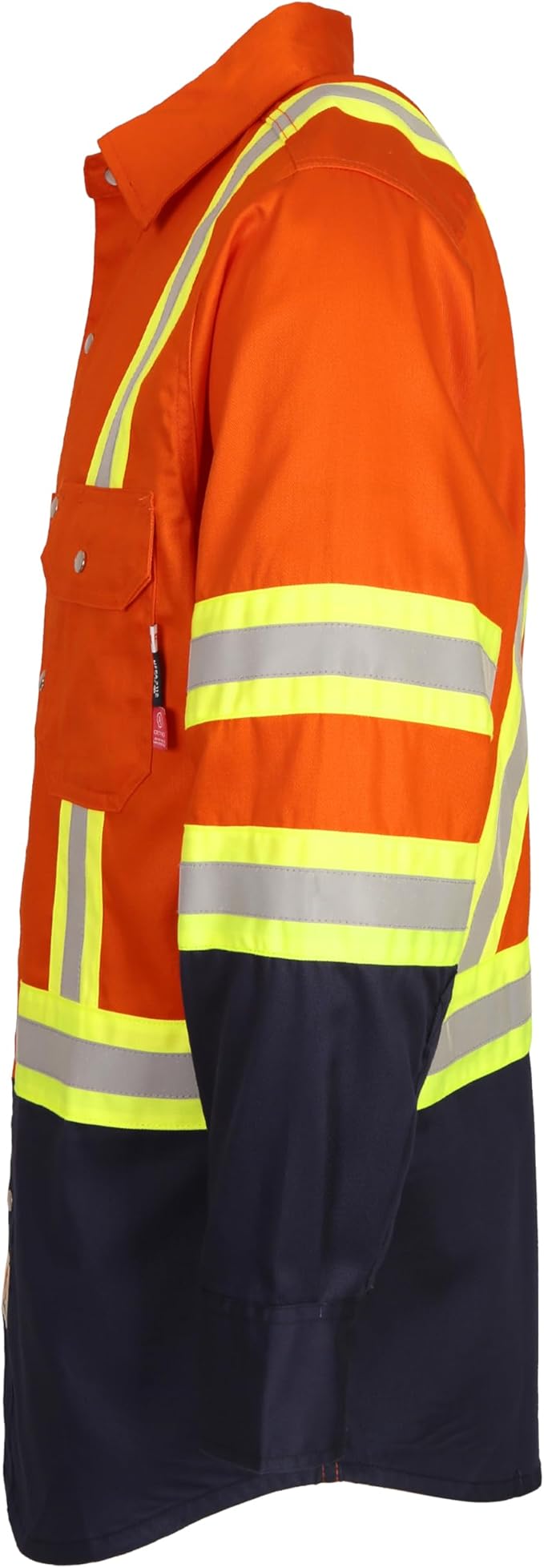 BOCOMAL FR Shirts for Men Hi Vis High Visibility 6.5oz Lightweight Type O Flame Resistant Refective Safety Shirt