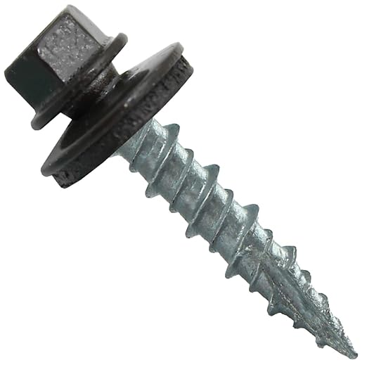 Metal Roofing Screws: (250) 10 x 1 Dark Bronze Hex Head Sheet Metal Roof Screw. Self Starting Metal to Wood siding Screws. EPDM Washer. Colored Head