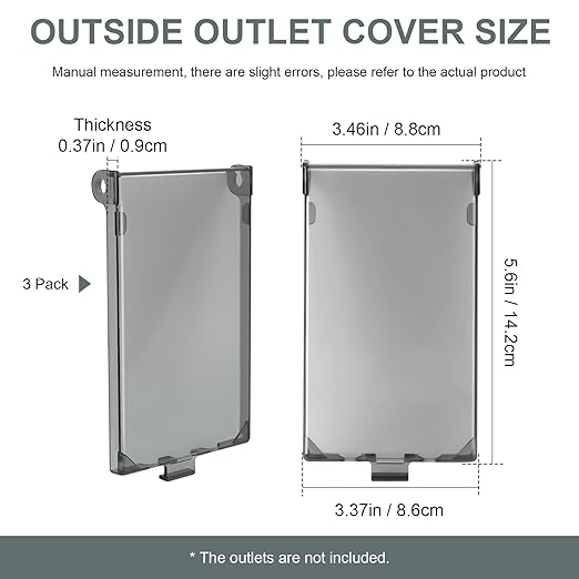 DBVC-1 Extra Duty 1-Gang Vertical Outdoor Outlet Cover Replacement for Electrical Box, Type 3r Enclosure Cover for Wet Locations - Compatible with DBVR1C/DBVS1C/DBVM1C/60VC (3 Pack)