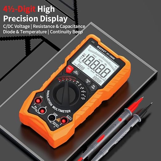 ZOYI ZT-1000R 2-in-1 Megohmmeter 1000V with DAR & Digital Multimeter, Insulation Resistance up to 20GΩ, 19999 Counts, AC/DC Diodes Ohm, TRMS, Auto-Ranging, Backlit LCD Screen, for Professional