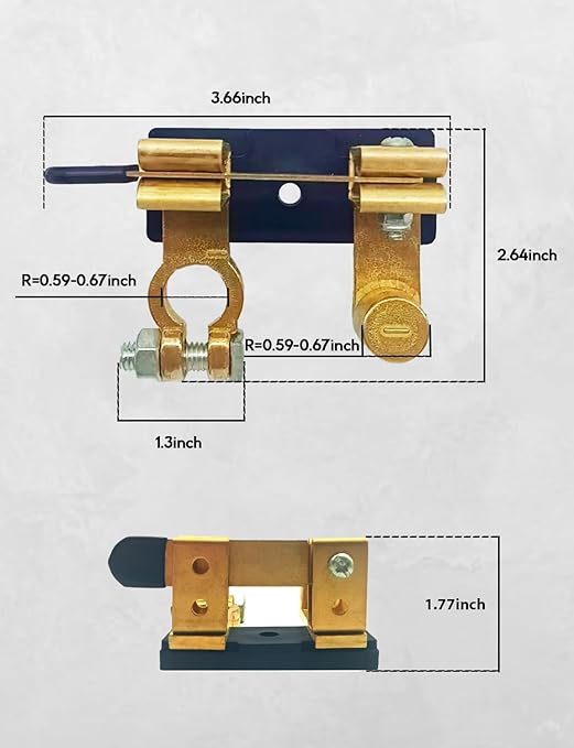 12V 24V Quick Battery Disconnect Switch - 250A Knife Blade Battery Kill Switch for Car Marine RV Pickups Boat ATV, Top Post Batteries Cut Off Switch,Power Isolator Shutoff Switches (Negative,Vertical)