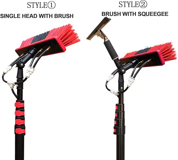 20ft Window Cleaning Pole Kit with Squeegee Extension Pole, Solar Panel Cleaner, Soap Dispenser, High Washing Tool