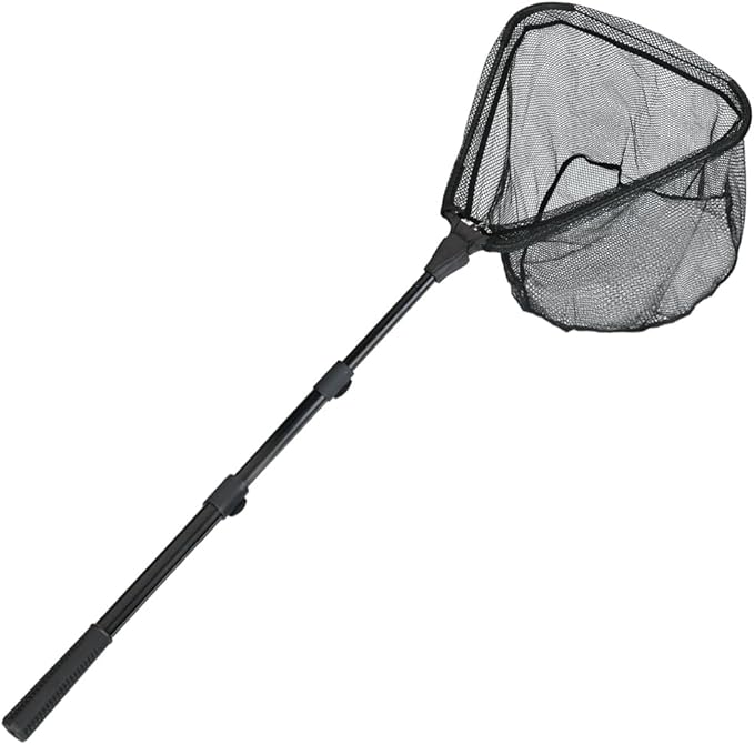 RESTCLOUD Fishing Landing Net with Telescoping Pole Handle, Fishing net Freshwater for Kids Men Women, Extend to 40-63 Inches