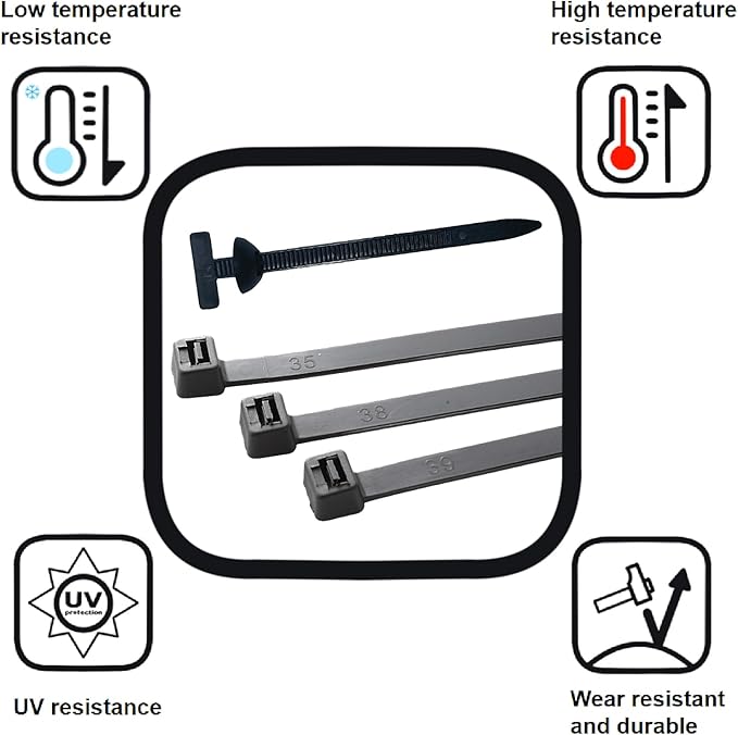Zip Ties, Cable Ties, 4"+6"+8"+10"+12" 510Pcs Black High-Grade Self-Locking Nylon Zip Ties, Tensile Strength 18-48Lb For Home Office, Garden, Workshop Fences