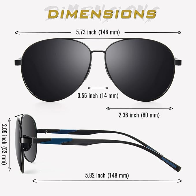 GQUEEN Classic Military Style Pilot Polarized Sunglasses Spring Hinges Al-Mg for mens womens MOS1
