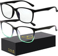 Blue-Light Blocking Glasses Computer Reading/Gaming/TV/Phones Glasses Fashion Anti Eyestrain Glasses for Women Men（C6 Black + Gradientgreen）