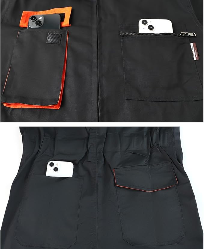 Men's Coveralls Mechanic Work Jumpsuit Multi Pockets Overalls Long Sleeve Workwear Coverall