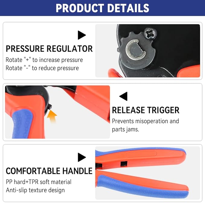 HKS Open Barrel Crimping Tool with 720PCS JST-XH Connectors Kit - 24-16 AWG (0.25-1.5mm²) Labor-saving Crimper for AMP-TE 2.8/4.0/4.8/6.3 JST-SM2.54/XH2.54/VH3.96 & Molex (YM-58BS)
