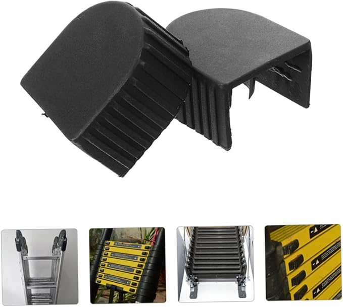 Garneck 4pcs Ladder Foot Covers Non-Slip Protective Pads for Telescopic Ladders Easy Installation Aluminum Caps for Enhanced Stability and Durability for Safe Climbing