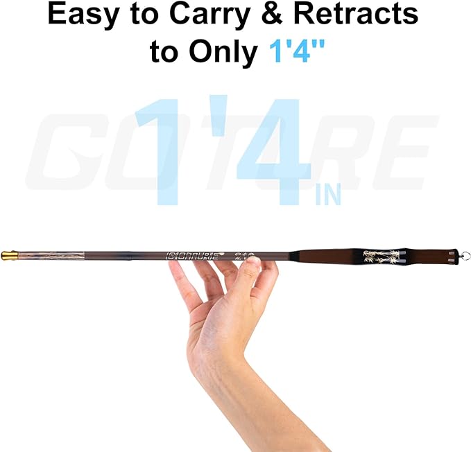 Goture 2Pcs Telescopic Pocket Mini Fishing Rods, Portable Bamboo Small Handle Fishing Rod, Ultralight High Strength Stream River Dike Lake Fishing Rods