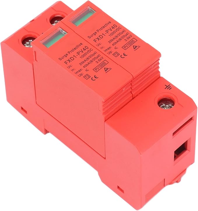 2Pcs Voltage DC Protector Solar,Arrester Device Rail Installation 2P Protective Device DC Photovoltaic Protector Lowvoltage Arrester (DC 1000V)