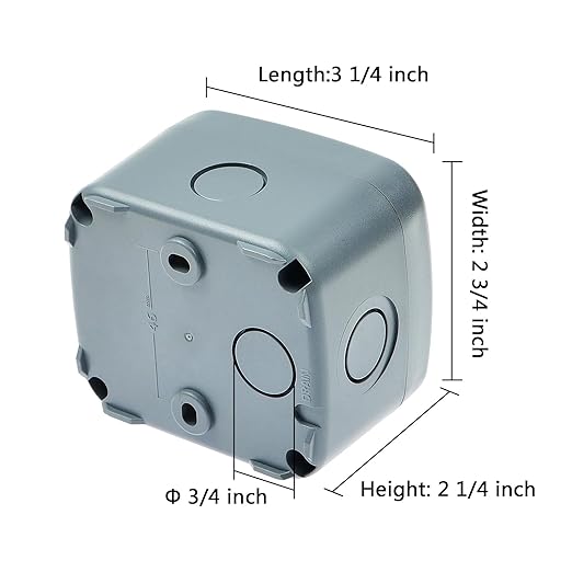 Nineleaf Junction Box, Electrical Box IP66 Water Resistant Dustproof ABS Plastic Project Enclosure for Electronics Grey,3.3X 2.8 x 2.3 inch,4PCS