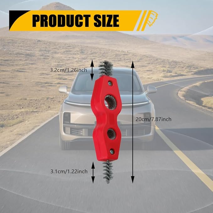 2PCS 4 in 1 Car Battery Cleaning Brush, Battery Terminal Cleaner, Copper Pipes Cleaner Brush Tool, Universal Interior and Exterior Battery Terminals Machine Parts Anti-Corrosion Battery Terminals