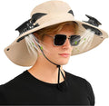 Hat with Fans Solar Power, 2-in-1 UPF 50+ Wide Brim Sun Hat, Fishing Essentials for Camping Hiking Beach Summer Safari