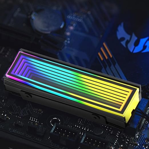 ARGB M.2 Heatsink SSD Heat Sink with Thermal Pads, Aluminum 2280 M2 5V 3Pin Addressable RGB Sync OPENRGB NVME Heatsink for M.2 2280 Nvme SSD