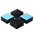 4PCS Black Aluminum Heat Sink with Thermal Conductive Adhesive Tape, 40×40×20mm Heatsink Cooler for Cooling VRM GPU Stepper Driver 3D Printer Stepper Motor
