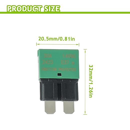 30A DC 12V-14V Auto Reset Circuit Breaker ATC/ATO Low Profile T1 Mini Blade Fuses Breakers for Car Trucks Marine Boat RV Solar and More,2 Pack