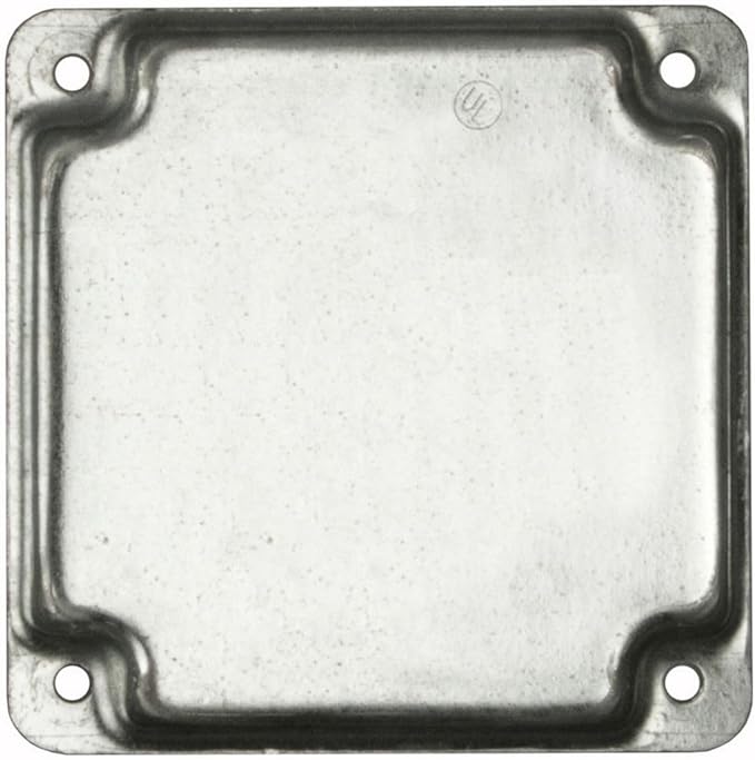 Raco 804C Square Exposed Work Cover, Blank, No Holes, 4"