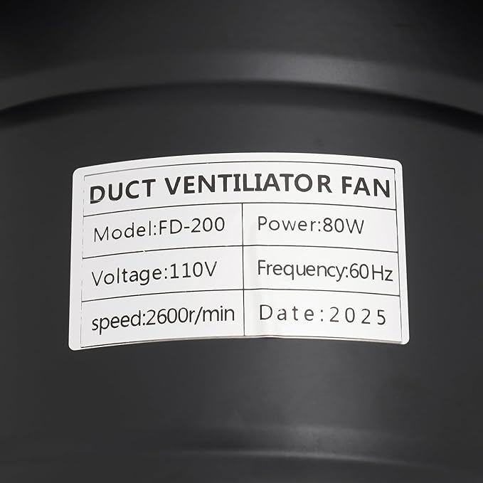 8'' Explosion Proof Exhaust Fan, 80W 500CFM Industrial Axial Flow Fan Utility Blower Ventilator Extractor Factory Extraction Ventilation for Garage Shops Kitchen, 2600RPM
