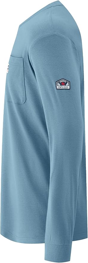 FR Shirts for Men 6.5oz Lightweight Fire Resistant Shirts for Men Long Sleeve NFPA2112/CAT2