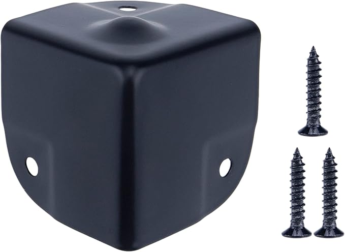 8 Pack Black Corner Protector Brace Shelf Supporter Metal Box Corner for Flight Road Case Cabinet