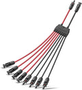 BougeRV Solar Parallel Connectors for 2-4 Solar Panels, Extra Long 2 to 8 Y Branch 10AWG Adapter Splitter Cable Wire Plug PV Tool Kit, Waterproof (MFFFF/FMMMM)