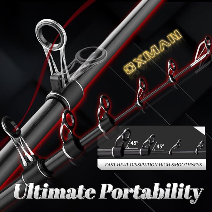 OXMAN Telescopic Surf Fishing Rod 11'8''/ 12'8''/13'8''/15'/16'4''Long Shot Portable Travel Inshore Pole 27T High Carbon Fiber Lightweight Stainless Steel Guides Bass Salmon Trout Rod