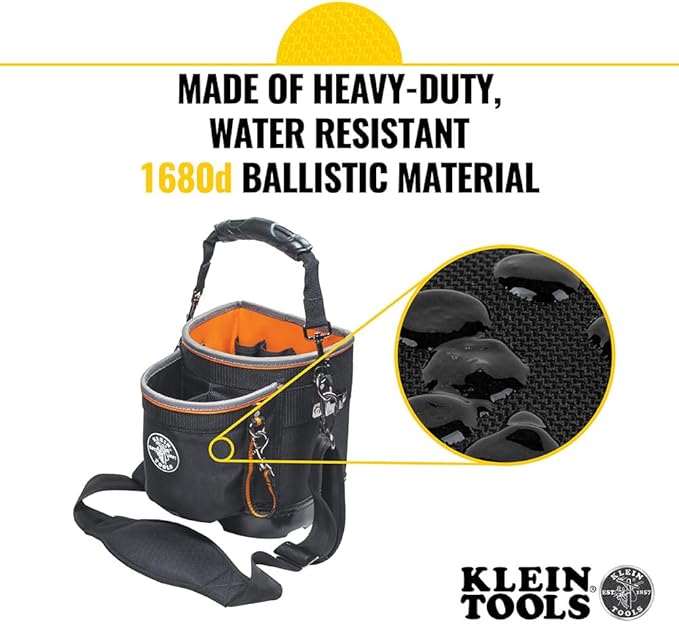 Klein Tools 55419SP-14 Tool Bag with Shoulder Strap Has 14 Pockets for Tool Storage, Can Fit Long Screwdrivers